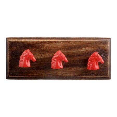 Red Horse Metal Wooden Hooks
